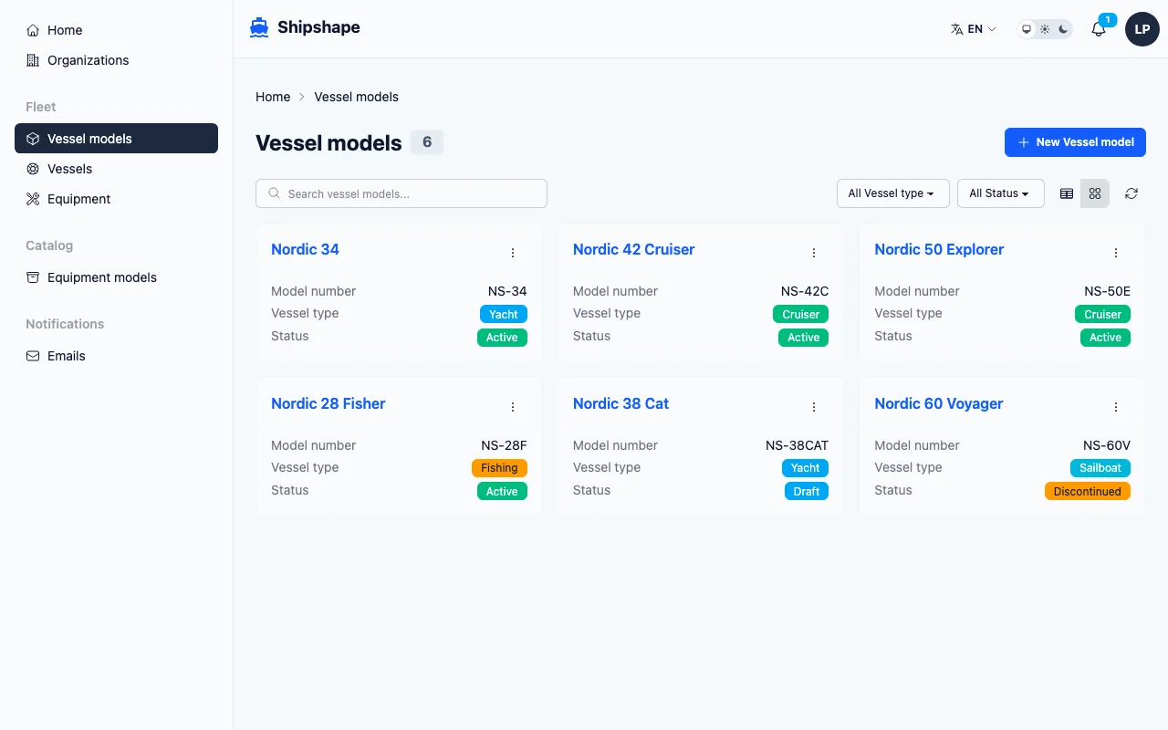 Card view for visual browsing