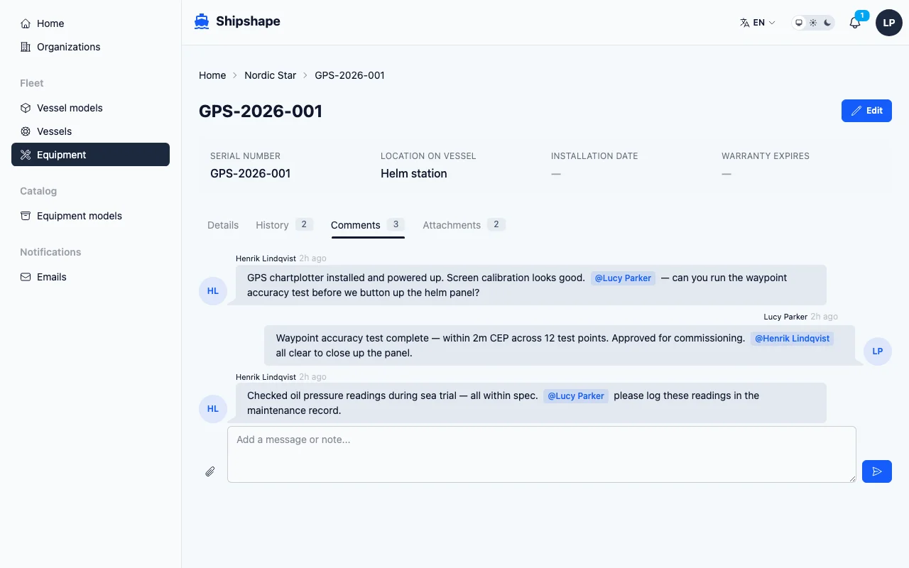 Comments and @mentions with real-time collaboration